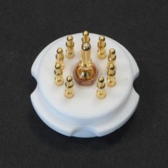 Noval 9-pin socket for Valve, ceramic with gold plated contacts