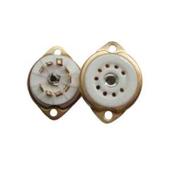 Noval 9 pin socket, gold plated contacts
