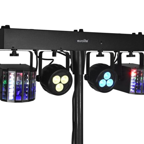 EUROLITE LED KLS-120 FX DMX lighting effect bar with 2 rotating LED derbies and 2 LED spotlights