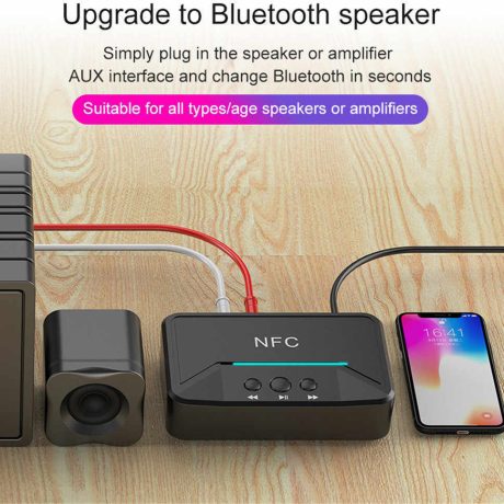 BT200 Bluetooth 5 Receiver with 3.5mm Jack Output Port and NFC