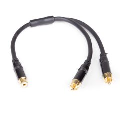 MASTER AUDIO RCA099 High quality Y cable wired with 2 RCA male + 1 RCA female