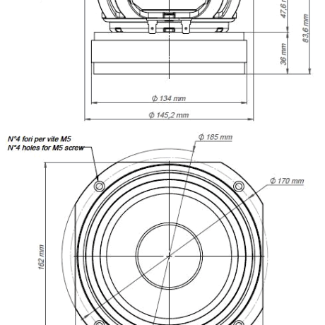 18 Sound 6M44 speaker 8 ohm 6 inch