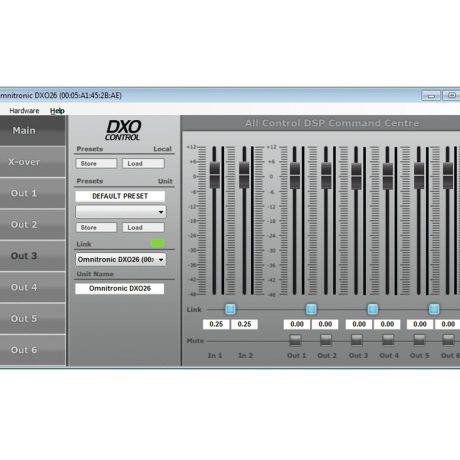 OMNITRONIC DXO-26E Digital Controller stereo active crossover with 2 inputs 6 outputs (incl. software)