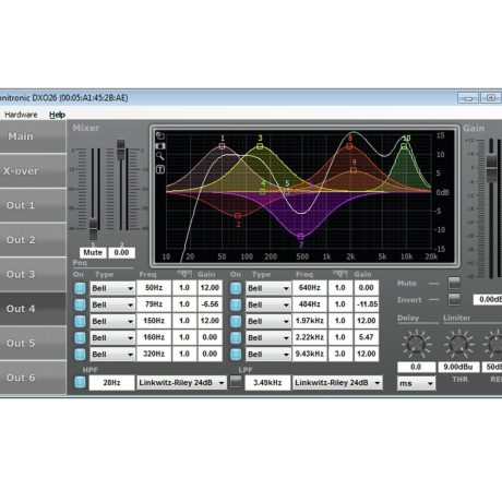 OMNITRONIC DXO-26E Digital Controller stereo active crossover with 2 inputs 6 outputs (incl. software)