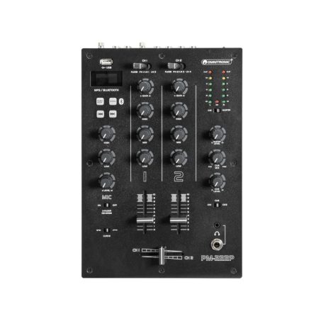 OMNITRONIC PM-222P 2-Channel DJ Mixer with Bluetooth and MP3 player