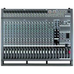 With 20 channels and 500W per side or 1,000W bridged, the Yamaha EMX5000-20 20-Channel Powered Mixer will handle the bigger gigs and bands. Channels 1-16 provide XLR and TRS phone connection. Channels 17/18 and 19/20 have phone and RCA jacks. Channel inserts on all 16 mono channels. 3-band EQ is provided on all channels, plus a 9-band graphic. Dual SPX 24-bit digital effects engines deliver 2 blocks of 16 presets. 4 aux sends include 2 pre/post and 2 for effects. 2 - 13-point meters. Other features include a power select switch, low-pass filter on mono out, standby switch, lamp connector, and a footswitch connection for Effect 2 on/off and Tap.