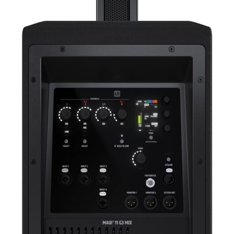 LD Systems MAUI 11 G3 MIX Portable cardioid column PA system with digital mixer (black)-artsound