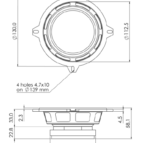 5D1CS-speaker sica woofer dual cone