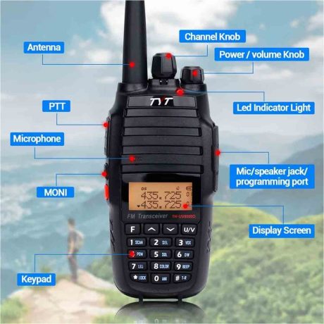 tyt th-8000d walkie talkie 10w dual band two way radio ip67 transceiver