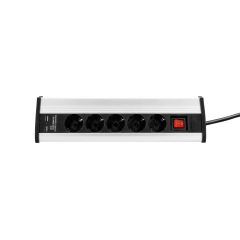 Adam Hall Cables 8747 DS5 USB Power Strip 5-way with switch & 2 x USB