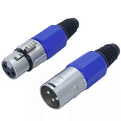 blue colored xlr male female 3pin