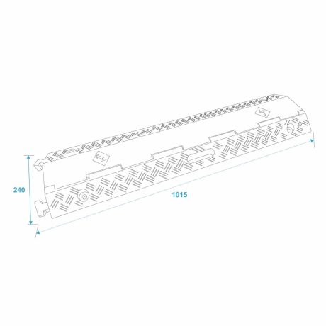 EUROLITE KB-2 Cablebrigde 2 Channels Rugged Cable Crossover with Antislip Yellow Cover dimentions